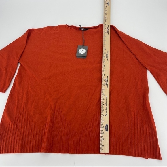 Made in  Italy Orange Boxy oversized Sweater Boat Neck - Picture 6 of 10